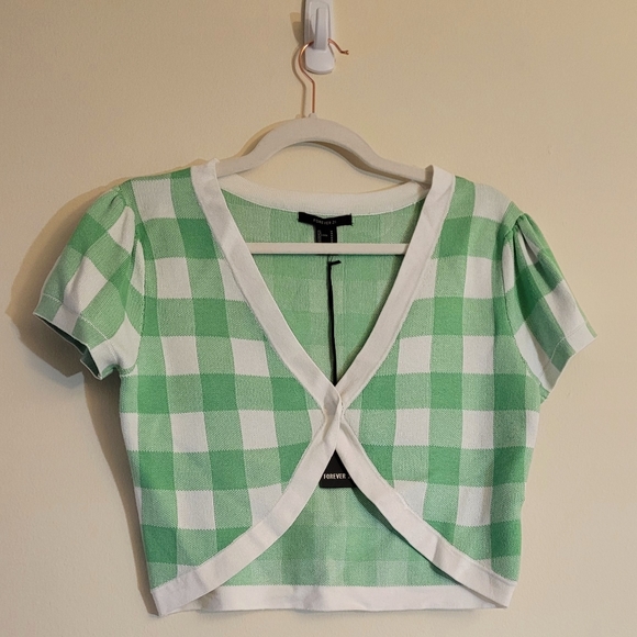 Forever 21 Cropped Short Sleeve Duster  Cardigan - Picture 1 of 5